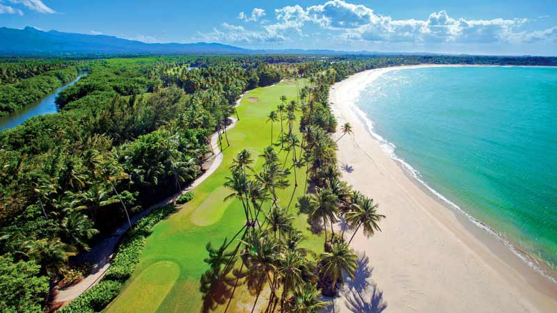 Bahia Beach signature 16th hole next to ocean