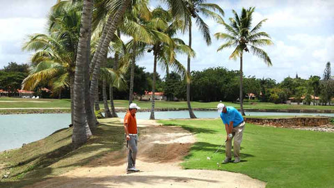 Golfers playing at Casa de Campo "Links" course