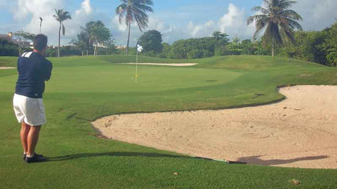 Chipping to green at Iberostar Cancun